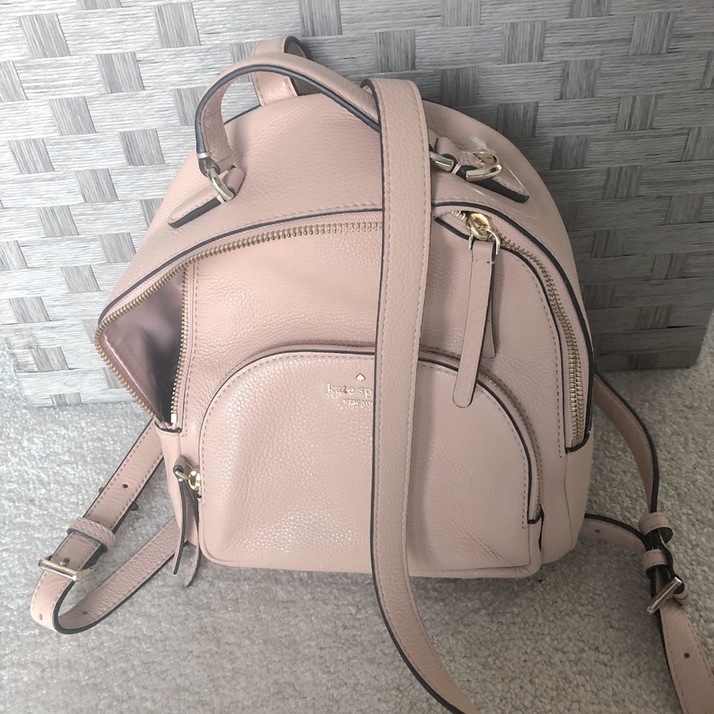 kate spade pale pink pebbled leather mini backpack